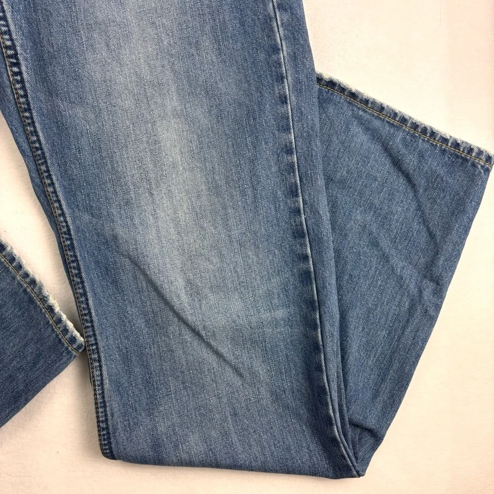American Eagle Men’s Med Wash Lowrise‎ Faded Whiskered Denim Jean Size 32X34